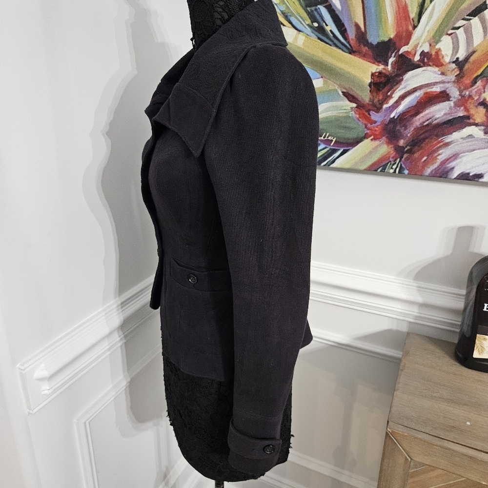 Vintage Free People Womens Size 4 Button Front Long Sleeve Black Jacket U Y2K - Picture 3 of 14